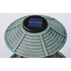 vidaXL Vogelbad/voederhuisje met solarverlichting