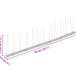 vidaXL Vogel- en duivenpinnen met 2 rijen 20 st 10 m kunststof