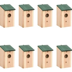 vidaXL Vogelhuisjes 8 st 12x12x22 cm hout
