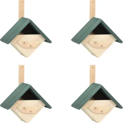 vidaXL Vogelhuisjes 4 st 24x16x30 cm vurenhout