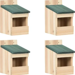 vidaXL Vogelhuisjes 4 st 12x16x20 cm vurenhout