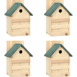 vidaXL Vogelhuisjes 4 st 23x19x33 cm vurenhout