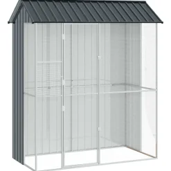 vidaXL Vogelkooi Antraciet 215 x 110 x 247 cm Gegalvaniseerd staal