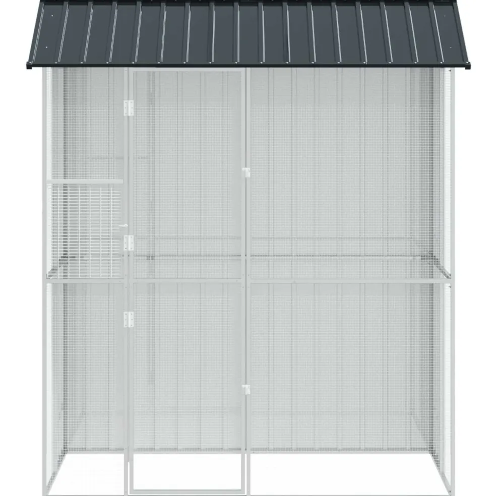 vidaXL Vogelkooi Antraciet 215 x 110 x 247 cm Gegalvaniseerd staal