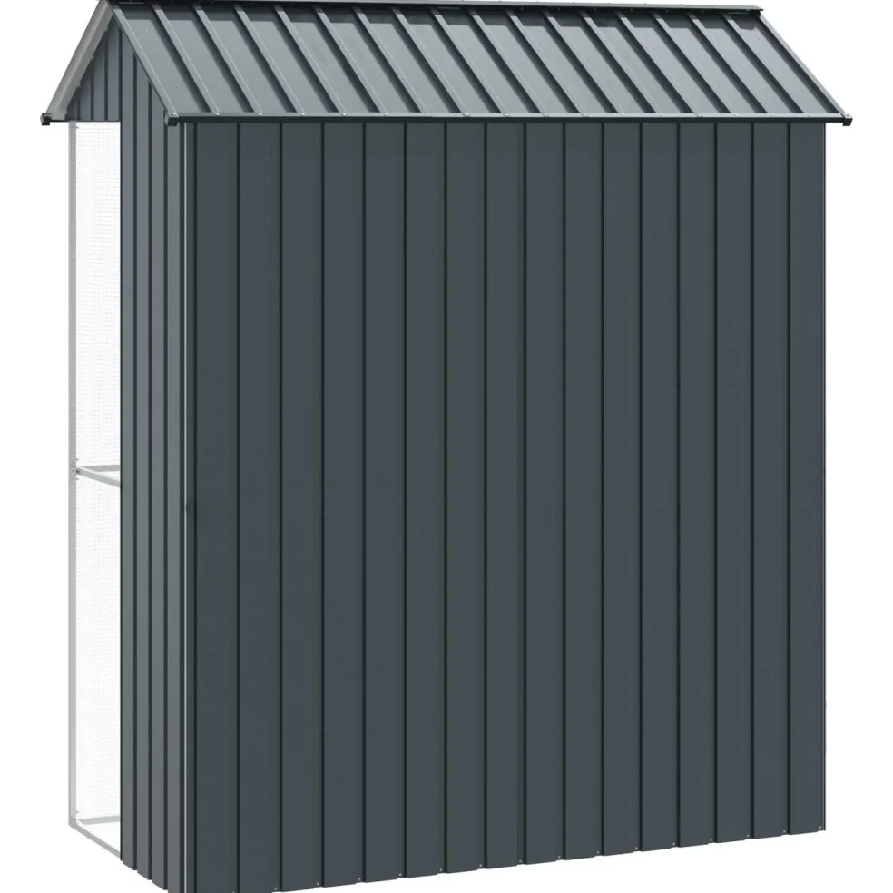 vidaXL Vogelkooi Antraciet 215 x 110 x 247 cm Gegalvaniseerd staal