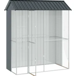 vidaXL Vogelkooi Antraciet 215 x 110 x 247 cm Gegalvaniseerd staal