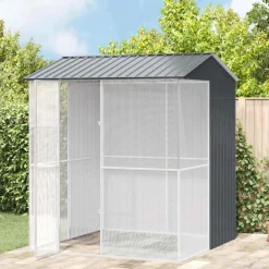 vidaXL Vogelkooi Antraciet 215 x 210 x 247 cm Gegalvaniseerd staal