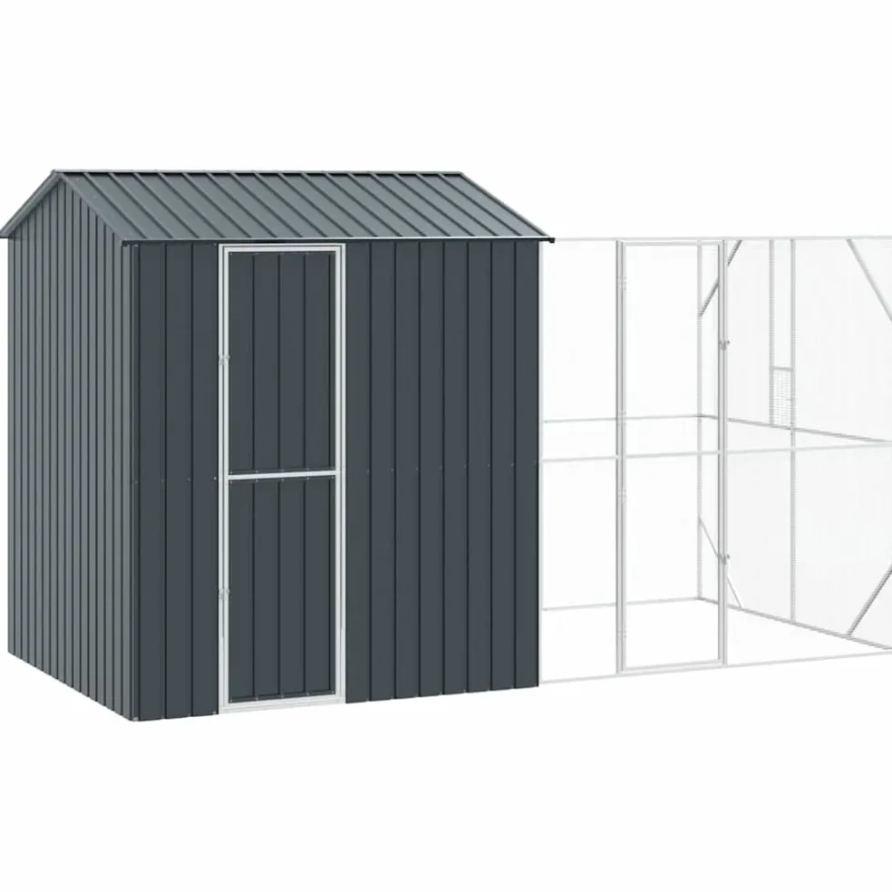 vidaXL Vogelkooi Antraciet 418 x 210 x 247 cm Gegalvaniseerd staal