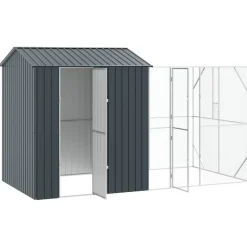 vidaXL Vogelkooi Antraciet 418 x 210 x 247 cm Gegalvaniseerd staal