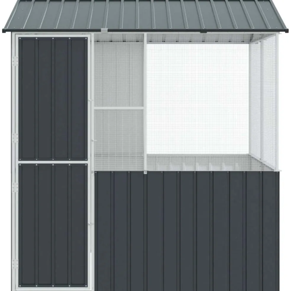 vidaXL Vogelkooi Antraciet 215 x 209 x 230 cm Gegalvaniseerd staal