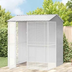 vidaXL Vogelkooi Grijs 215 x 210 x 247 cm Gegalvaniseerd staal