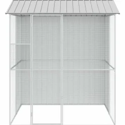 vidaXL Vogelkooi Grijs 215 x 210 x 247 cm Gegalvaniseerd staal