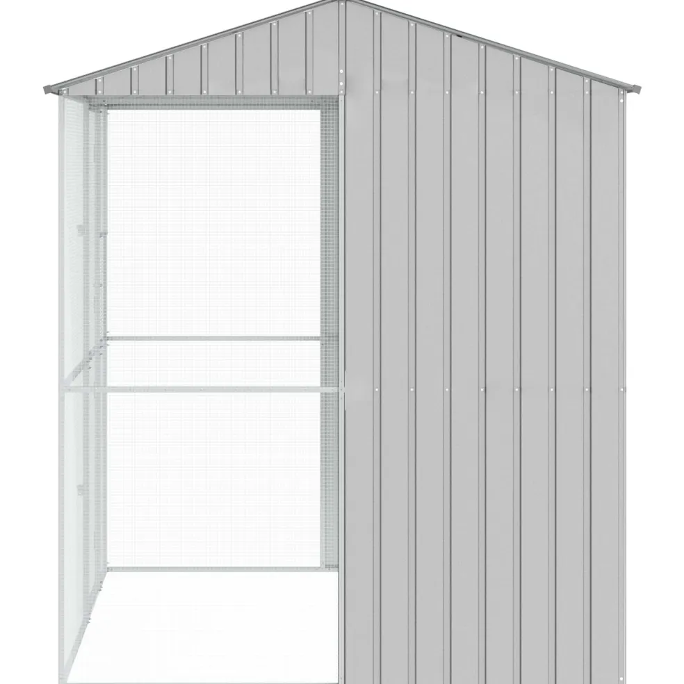 vidaXL Vogelkooi Grijs 215 x 210 x 247 cm Gegalvaniseerd staal