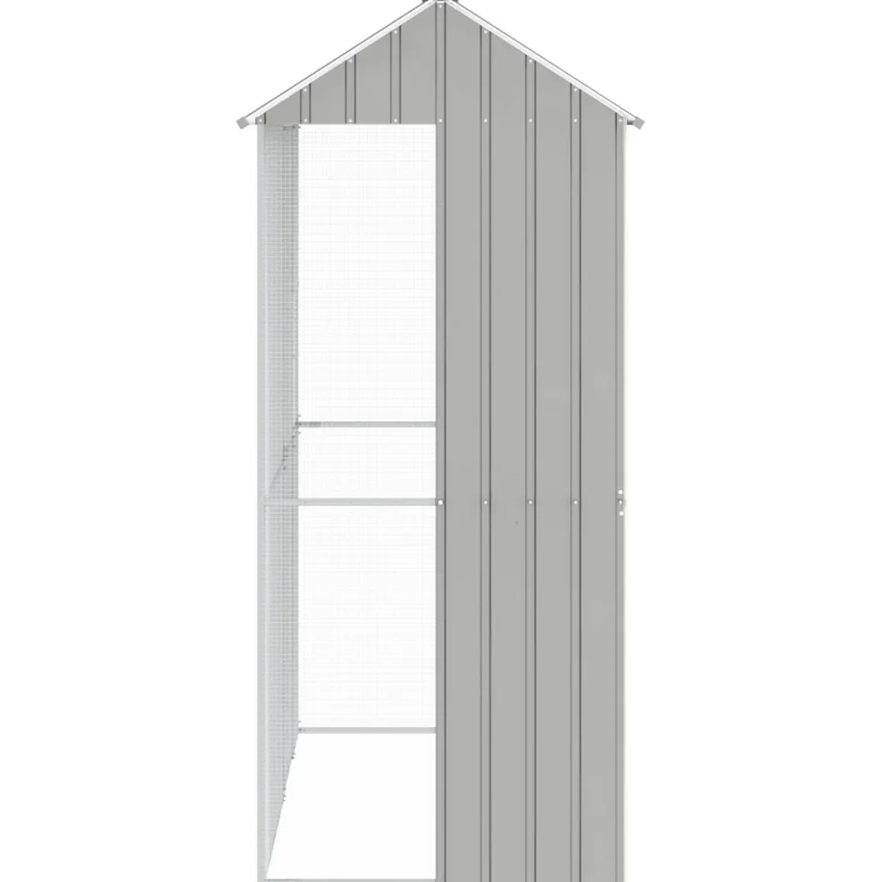 vidaXL Vogelkooi Grijs 215 x 110 x 247 cm Gegalvaniseerd staal