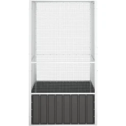 vidaXL Vogelkooi 111x107x211,5 cm gegalvaniseerd staal antracietkleur