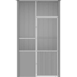 vidaXL Vogelkooi 111x107x211,5 cm gegalvaniseerd staal grijs