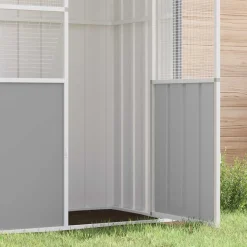 vidaXL Vogelkooi 115x78x200 cm gegalvaniseerd staal grijs