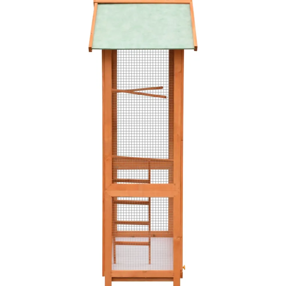 vidaXL Vogelkooi 125,5x59,5x164 cm massief grenen- en vurenhout