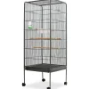 vidaXL Vogelkooi 54x54x146 cm staal zwart