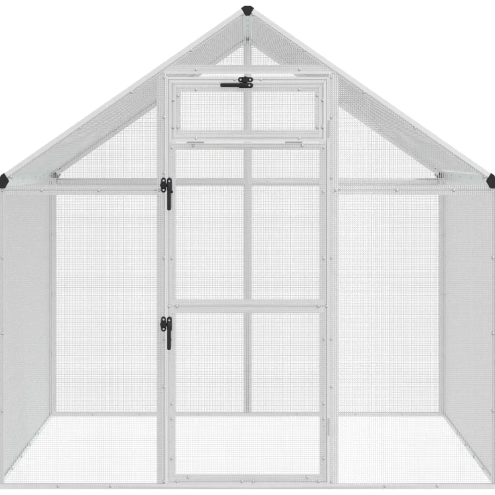 vidaXL Vogelkooi Zilverkleurig 181,5 x 112,5 x 173,5 cm
