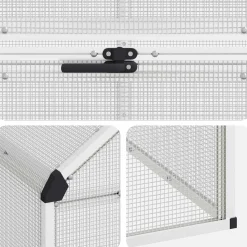 vidaXL Vogelkooi Zilverkleurig 181,5 x 112,5 x 173,5 cm