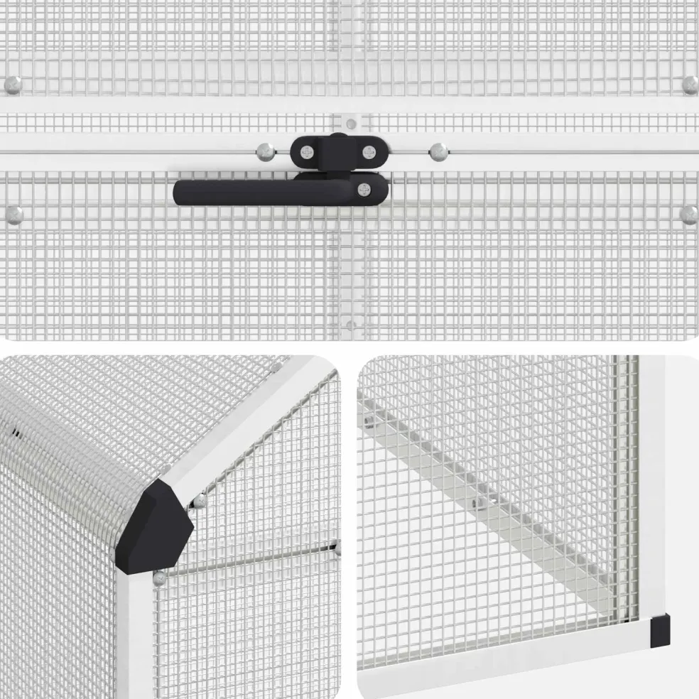 vidaXL Vogelkooi Zilverkleurig 181,5 x 112,5 x 173,5 cm