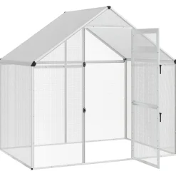 vidaXL Vogelkooi Zilverkleurig 181,5 x 112,5 x 173,5 cm