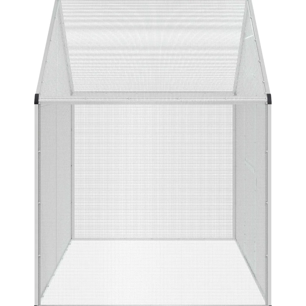 vidaXL Vogelkooi Zilverkleurig 181,5 x 112,5 x 173,5 cm