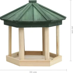 vidaXL Vogelvoeder achthoekig 33x30 cm massief vurenhout