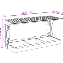 vidaXL Vogelvoederbakken voor raam 2 st 30x12x15 cm acryl