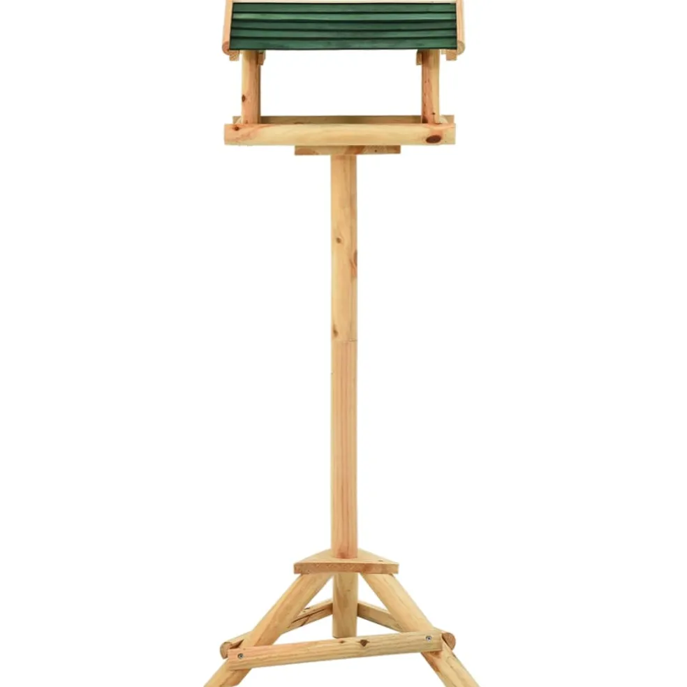 vidaXL Vogelvoeder met standaard 37x28x100 cm massief vurenhout