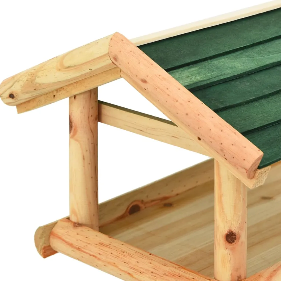 vidaXL Vogelvoeder met standaard 37x28x100 cm massief vurenhout
