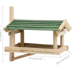 vidaXL Vogelvoeder 35x29,5x21 cm massief hout