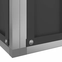 vidaXL Volière met verlengstuk zilver 416x203x216 cm staal