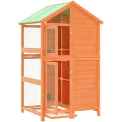 vidaXL Volière 97x81x152 cm massief grenenhout bruin