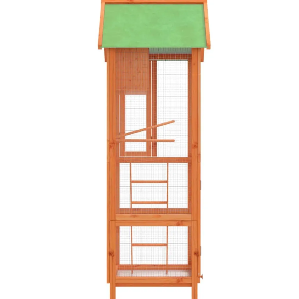 vidaXL Volière 60x58,5x160 cm massief grenenhout bruin