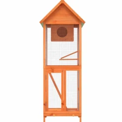 vidaXL Volière 60x58,5x160 cm massief grenenhout bruin