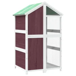 vidaXL Volière 97x81x152 cm massief grenenhout mokkakleurig
