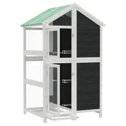 vidaXL Volière 91,5x53x170 cm massief grenenhout bruin