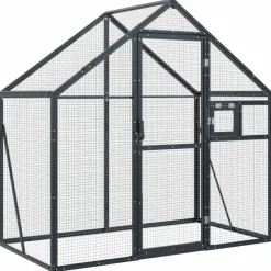 vidaXL Volière 179x100x185 m aluminium antracietkleurig