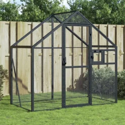 vidaXL Volière 179x100x185 m aluminium antracietkleurig