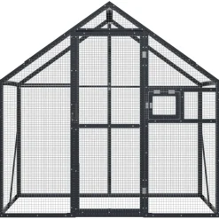 vidaXL Volière 179x100x185 m aluminium antracietkleurig