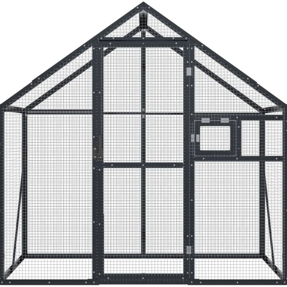vidaXL Volière 179x100x185 m aluminium antracietkleurig