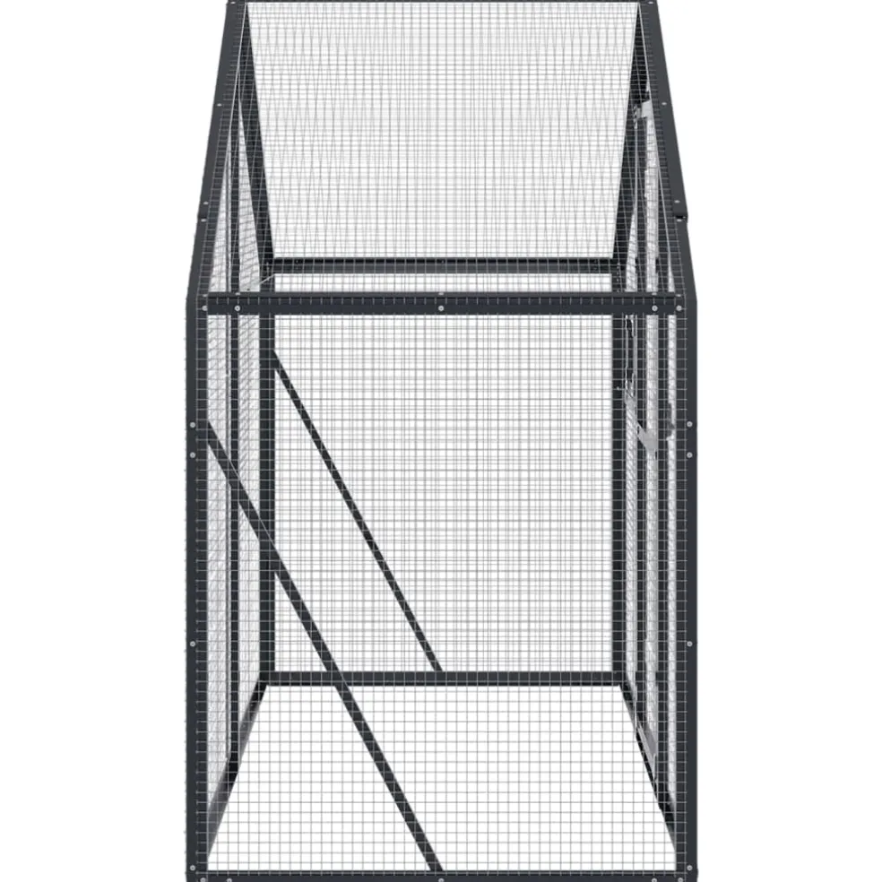 vidaXL Volière 179x100x185 m aluminium antracietkleurig