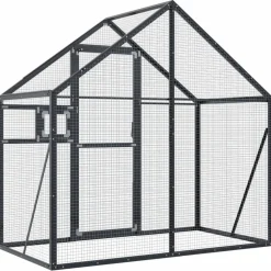 vidaXL Volière 179x100x185 m aluminium antracietkleurig