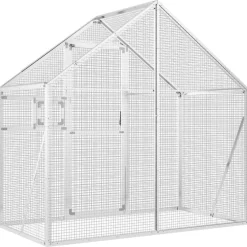 vidaXL Volière 179x100x185 m aluminium zilverkleurig