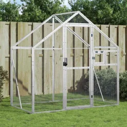 vidaXL Volière 179x100x185 m aluminium zilverkleurig