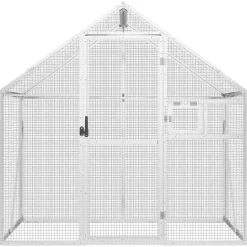vidaXL Volière 179x100x185 m aluminium zilverkleurig