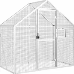 vidaXL Volière 179x100x185 m aluminium zilverkleurig