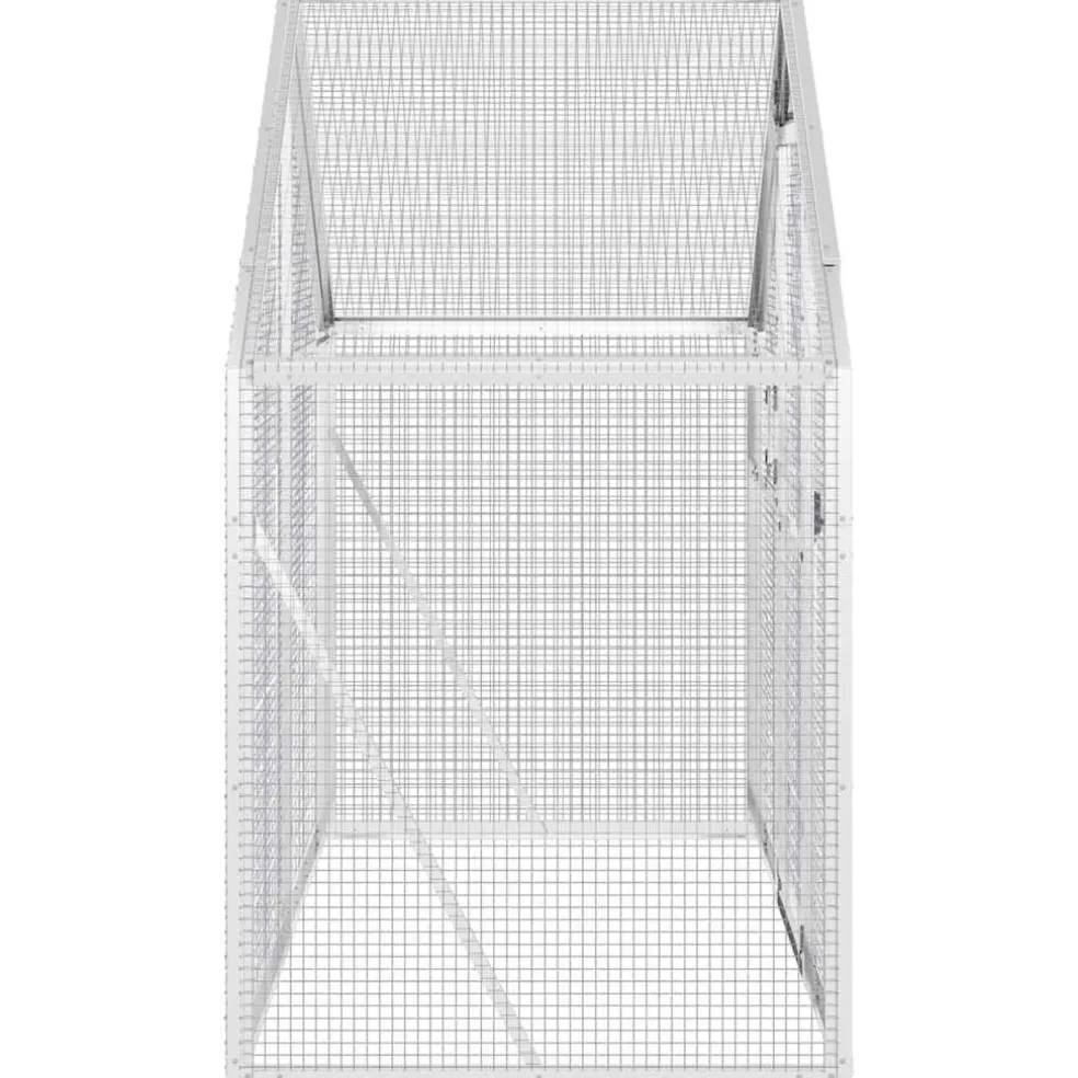 vidaXL Volière 179x100x185 m aluminium zilverkleurig